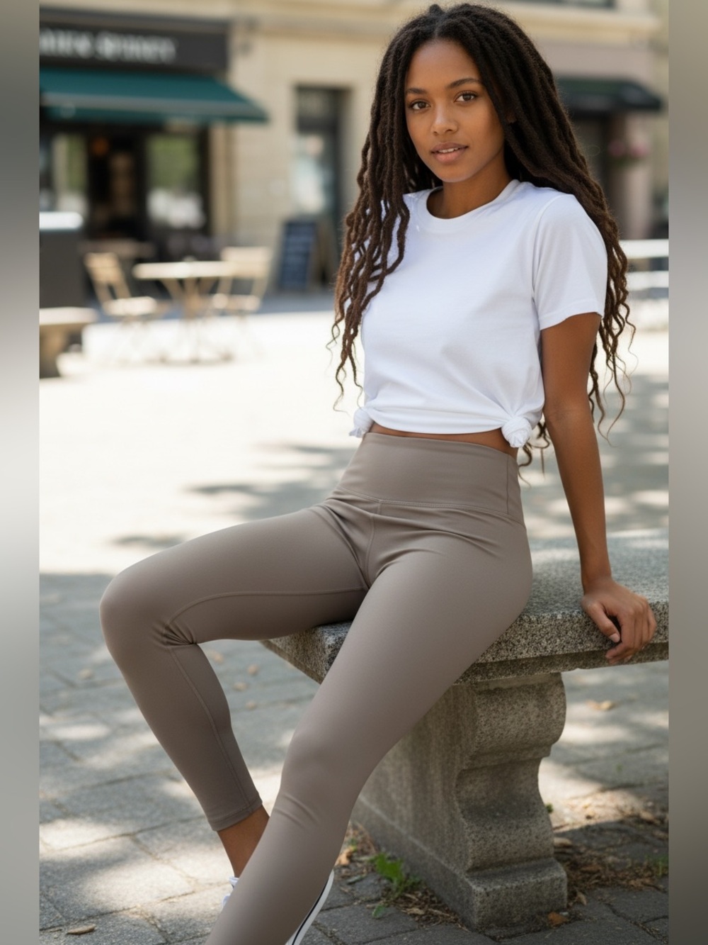 TaviSoft High-Rise Leggings in Taupe